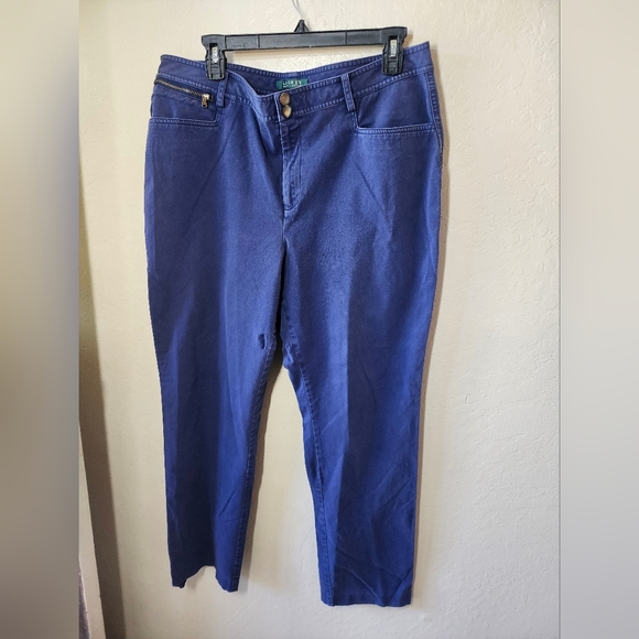 Ralph Lauren Pants - Ralph Lauren Indigo Cotton-Blend Pants
